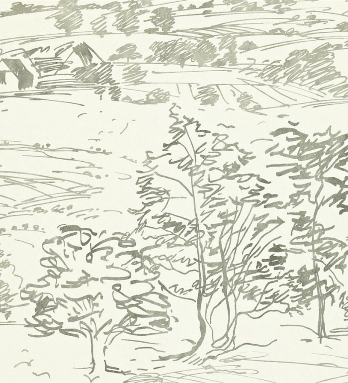Papel pintado boceto de paisaje campestre artístico - Renée 565287
