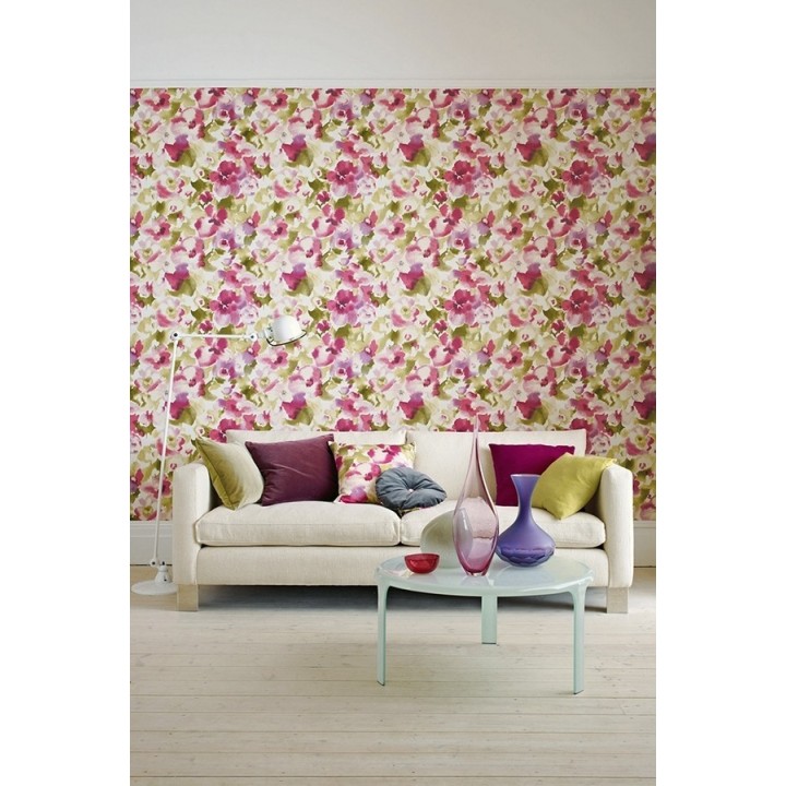 Papel pintado flores de acuarela grandes y modernas - Claudia 565294