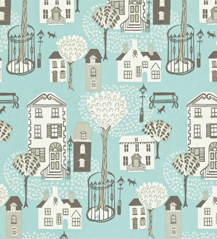 Papel pintado casas artísticas vintage diseño inglés - Eastwood 565299