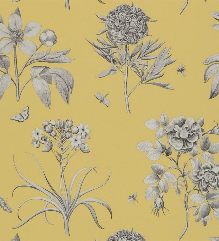 Papel pintado flores grandes artísticas vintage - Hanna 565307