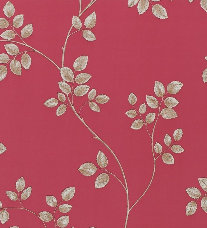 Papel pintado hojas artísticas sutilmente rayadas - Lucie 565310