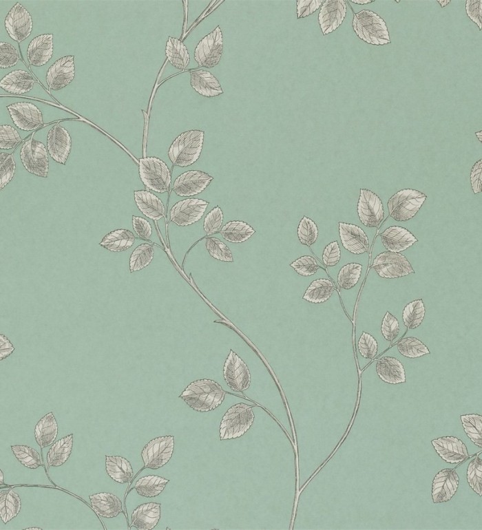 Papel pintado hojas artísticas sutilmente rayadas - Lucie 565312