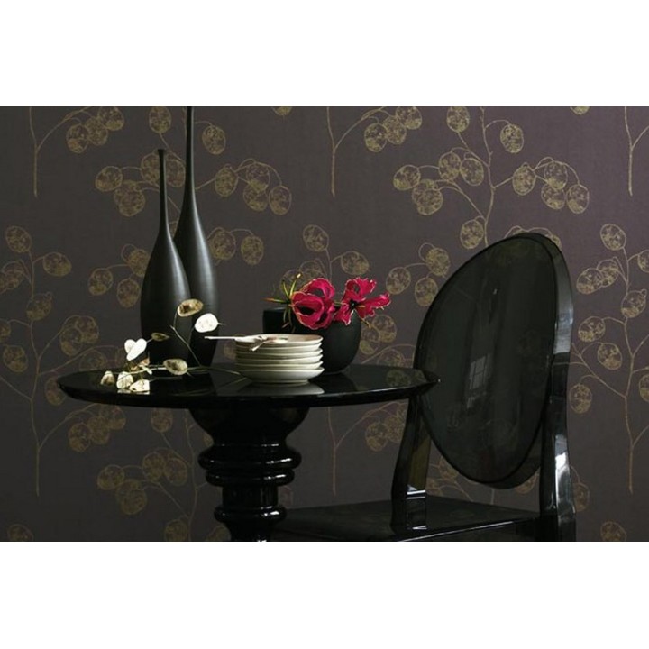 Papel pintado ramas con frutos redondos modernos Shabby Chic - Corín 565313