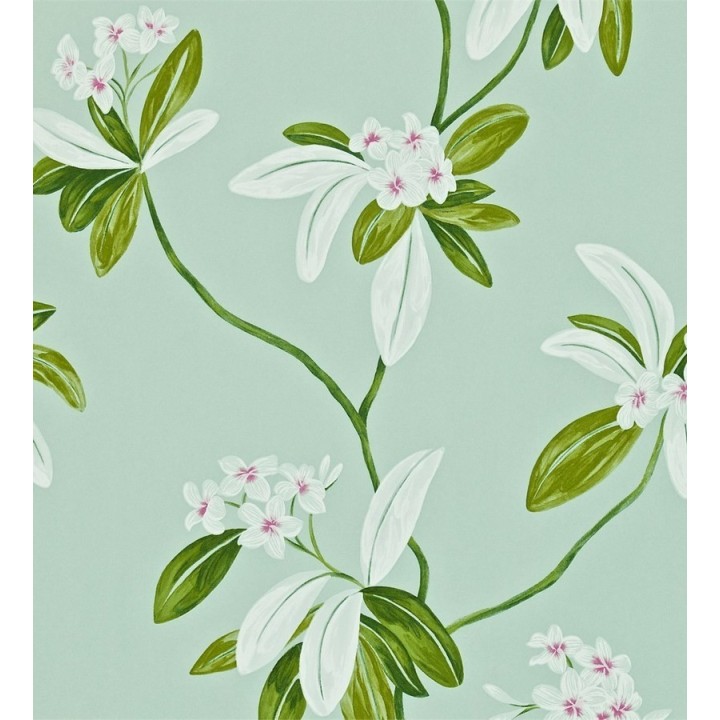 Papel pintado flores y hojas delgadas vintage al óleo - Givanna 565354