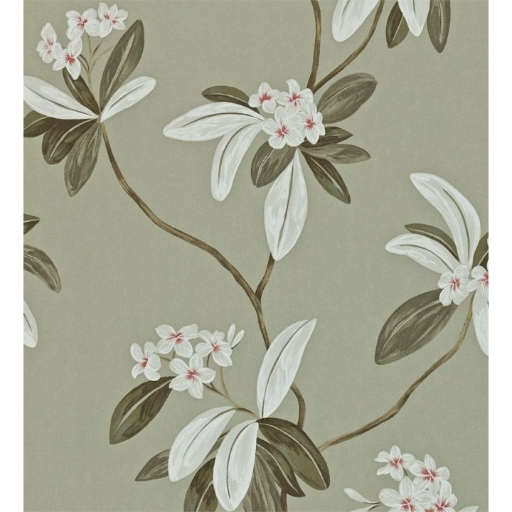 Papel pintado flores y hojas delgadas vintage al óleo - Givanna 565357