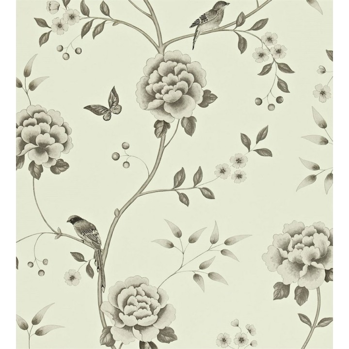 Papel pintado flores con pájaros y mariposas románticas - Jacqueline 565376