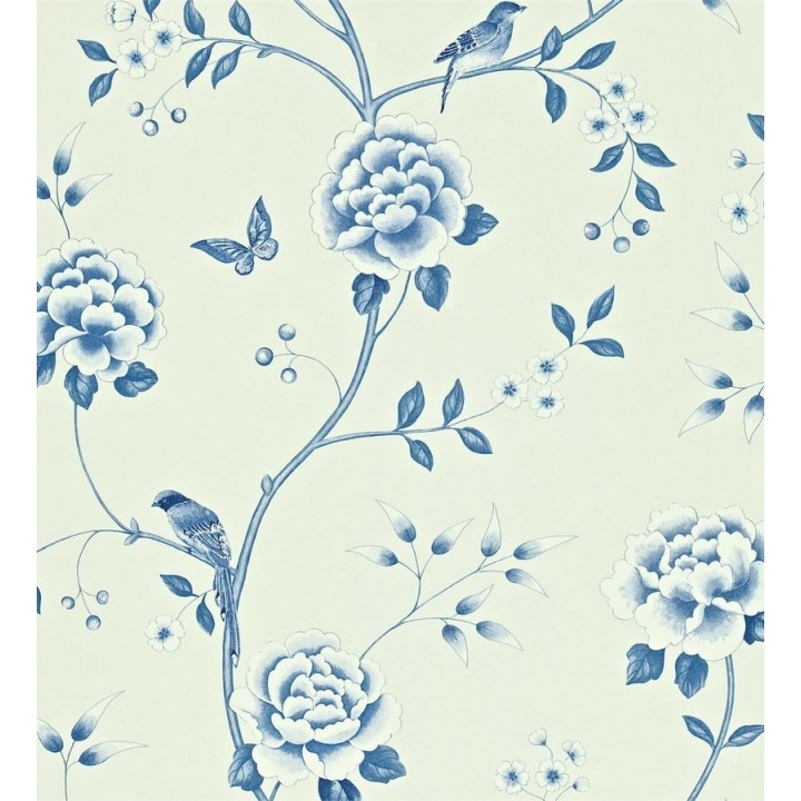 Papel pintado flores con pájaros y mariposas románticas - Jacqueline 565378