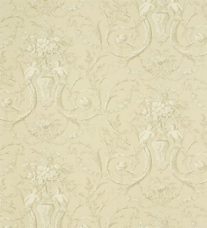 Papel pintado toile de jouy arreglos florales y pájaros - Girodet 565382
