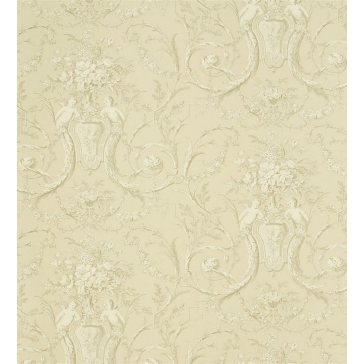 Papel pintado toile de jouy arreglos florales y pájaros - Girodet 565382