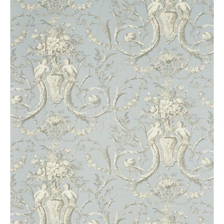 Papel pintado toile de jouy arreglos florales y pájaros - Girodet 565383
