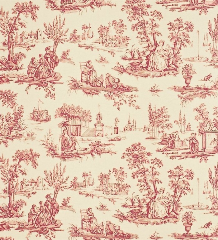 Papel pintado toile de jouy francés escenas costumbristas - Porcelain 565386