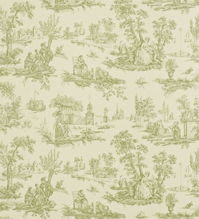 Papel pintado toile de jouy francés escenas costumbristas - Porcelain 565387