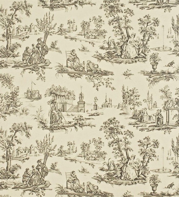 Papel pintado toile de jouy francés escenas costumbristas - Porcelain 565388