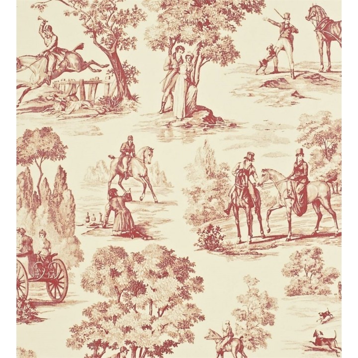 Papel pintado toile de jouy inglés escenas caza del zorro - Chevalerie 565392