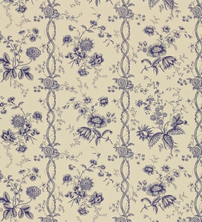 Papel pintado rayas toile de jouy de flores vintage - Adda 565394