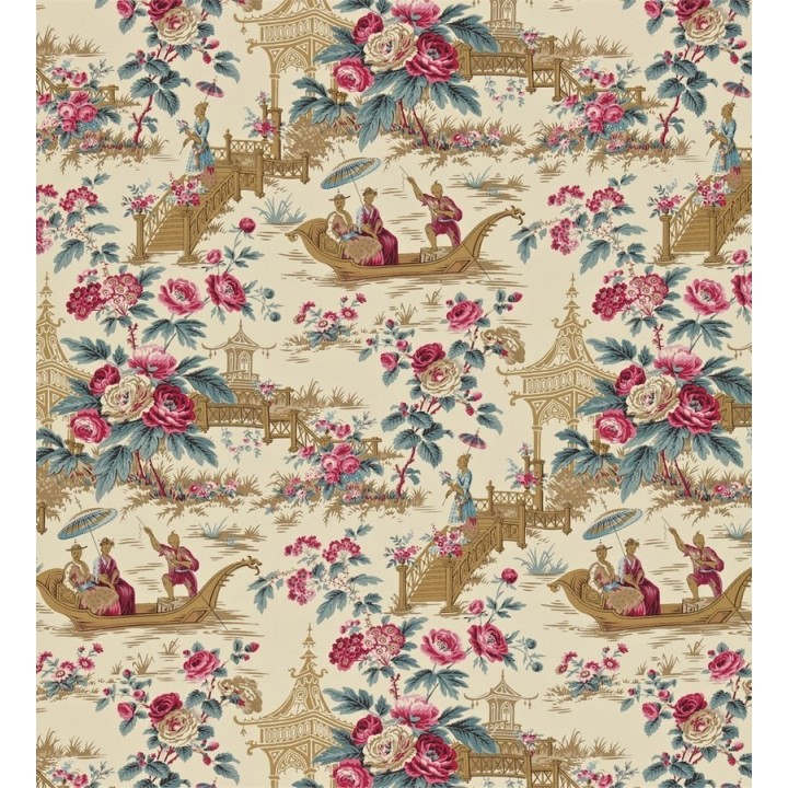 Papel pintado toile de jouy motivos orientales y flores - Ming Palace 565400