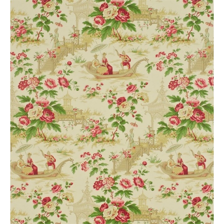 Papel pintado toile de jouy motivos orientales y flores - Ming Palace 565402