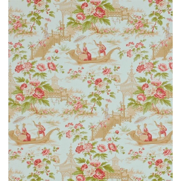 Papel pintado toile de jouy motivos orientales y flores - Ming Palace 565403