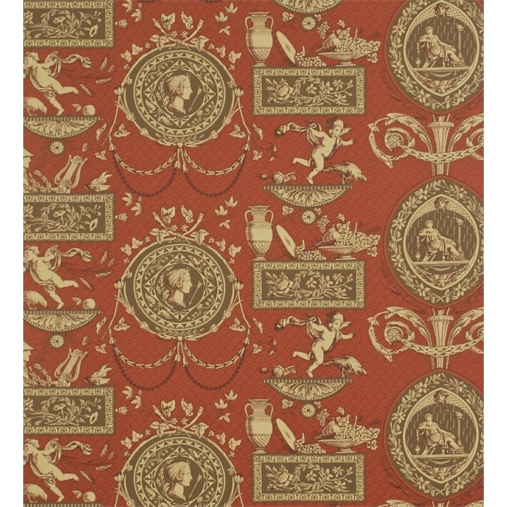 Papel pintado medallones y jarrones con ángeles clásicos - Mercier 565405