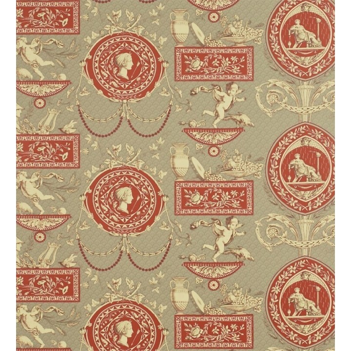 Papel pintado medallones y jarrones con ángeles clásicos - Mercier 565406