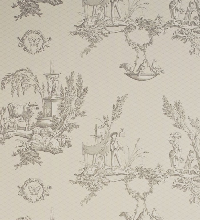 Papel pintado toile de jouy animales campestres - Chardin 565421