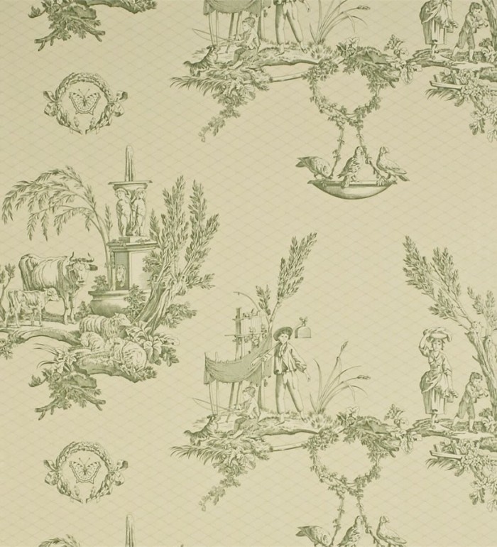 Papel pintado toile de jouy animales campestres - Chardin 565422