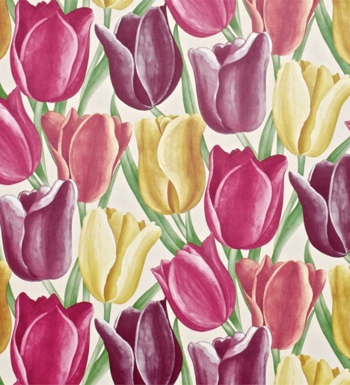 Papel pintado tulipanes artísticos al óleo vintage - Dalila 565433