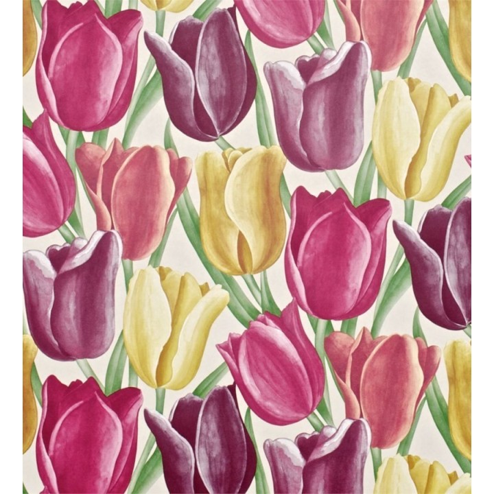 Papel pintado tulipanes artísticos al óleo vintage - Dalila 565433