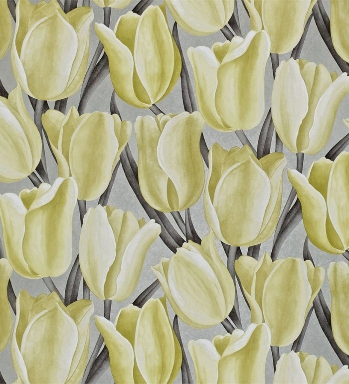 Papel pintado tulipanes artísticos al óleo vintage - Dalila 565435