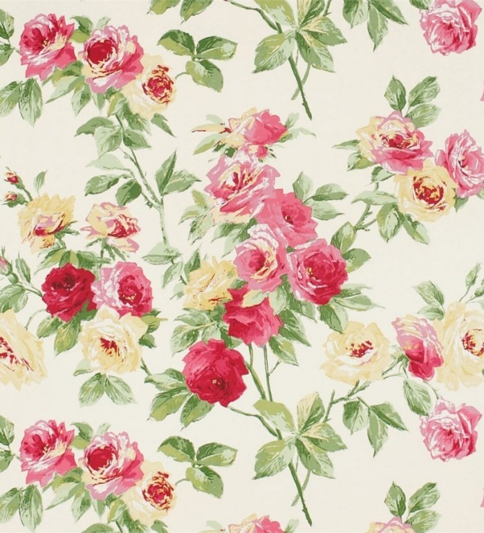 Papel pintado gardenias románticas estilo inglés - Silvia 565436