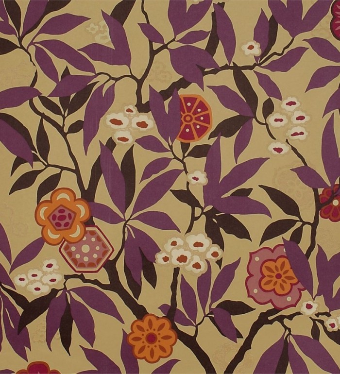 Papel pintado flores y hojas vintage modernas - Vidonia 565442