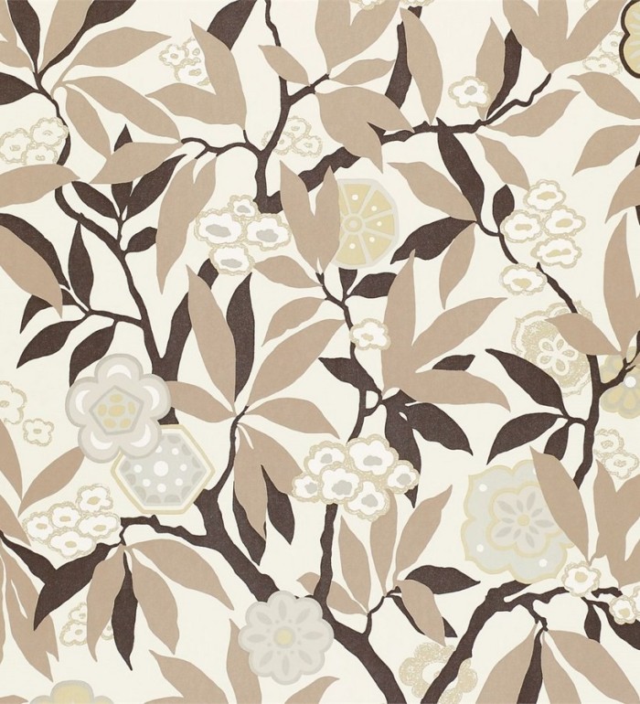 Papel pintado flores y hojas vintage modernas - Vidonia 565443