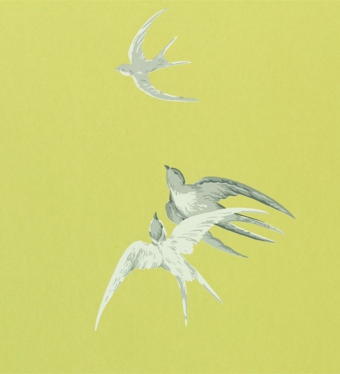 Papel pintado golondrinas artísticas al óleo vintage - Portobello 565457