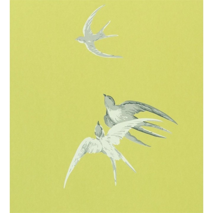 Papel pintado golondrinas artísticas al óleo vintage - Portobello 565457