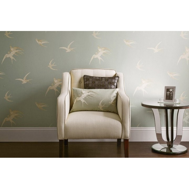 Papel pintado golondrinas artísticas al óleo vintage - Portobello 565458
