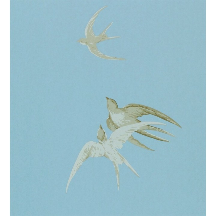 Papel pintado golondrinas artísticas al óleo vintage - Portobello 565459