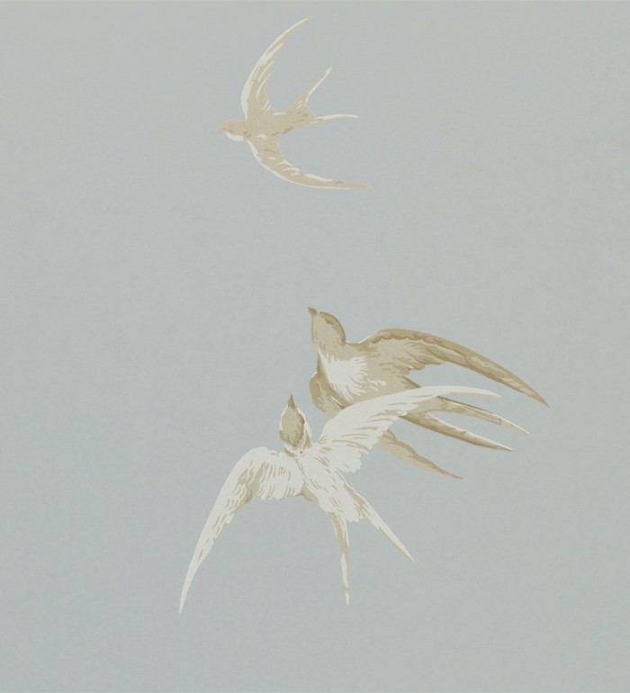 Papel pintado golondrinas artísticas al óleo vintage - Portobello 565460