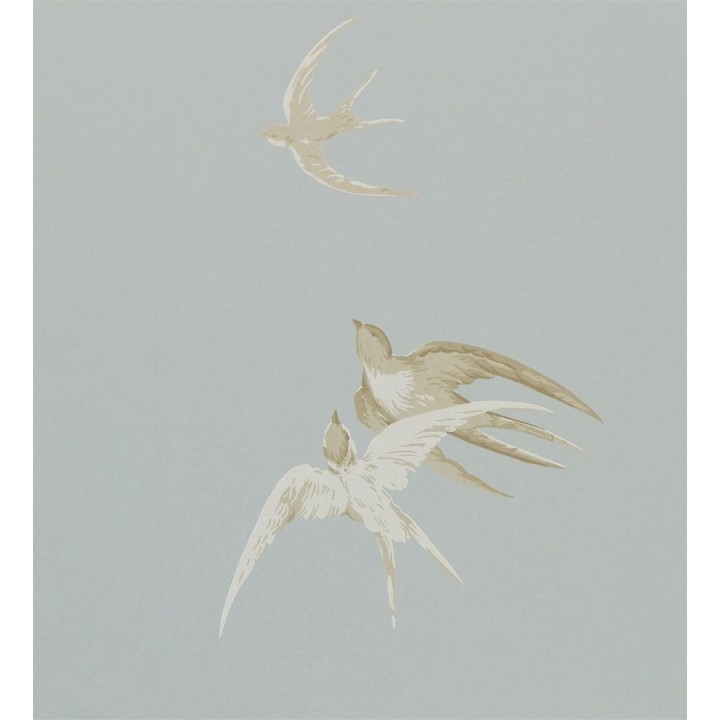 Papel pintado golondrinas artísticas al óleo vintage - Portobello 565460