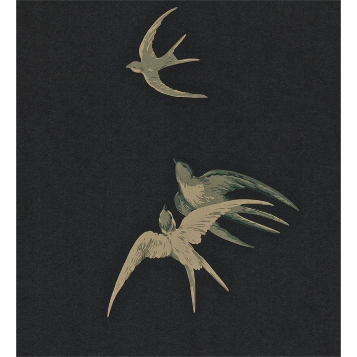 Papel pintado golondrinas artísticas al óleo vintage - Portobello 565461