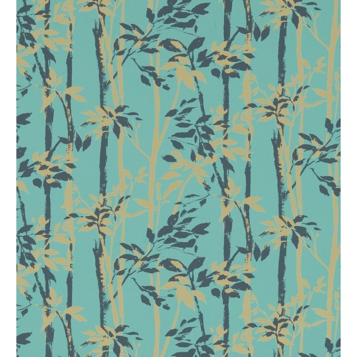 Papel pintado hojas y troncos de bambú japonés - Cevenas 565471