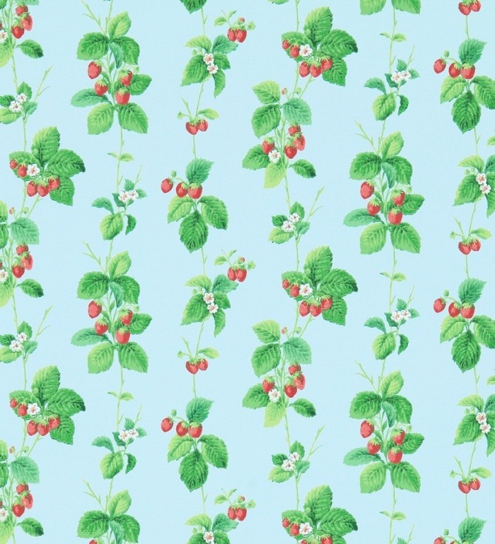 Papel pintado fresas con hojas al óleo - Adriana 565489