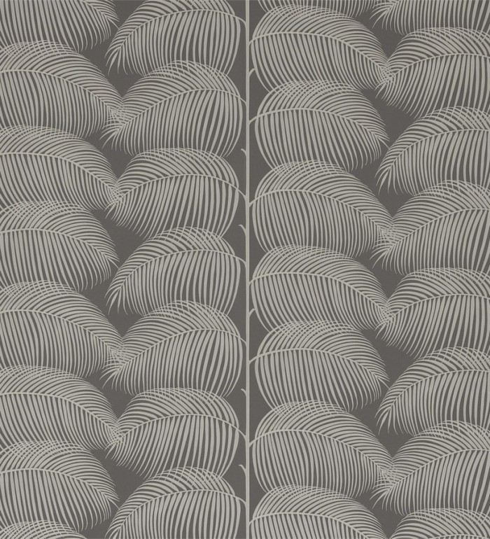 Papel pintado hojas de helecho fondo gris - Biconia 565514