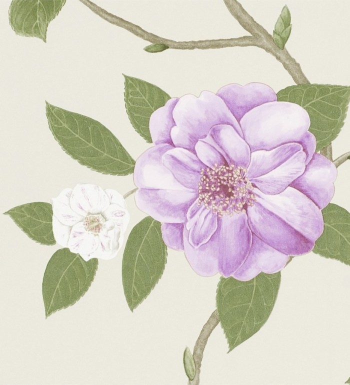 Papel pintado flores grandes al óleo románticas vintage - Dalva 565518