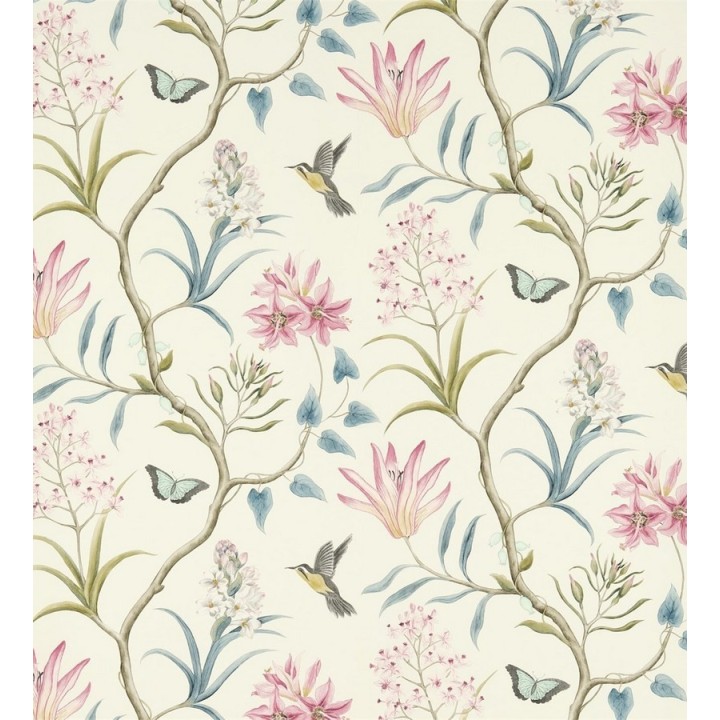 Papel pintado mariposas y colibrís con naturaleza artística - Dorothy 565529