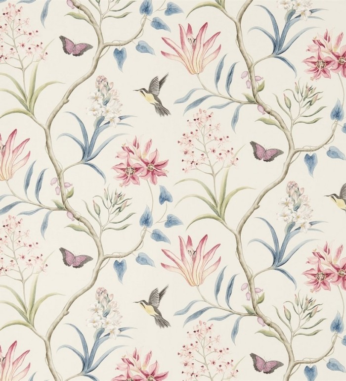 Papel pintado mariposas y colibrís con naturaleza artística - Dorothy 565530