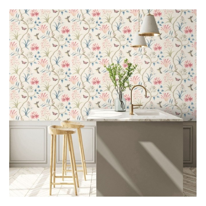 Papel pintado mariposas y colibrís con naturaleza artística - Dorothy 565530