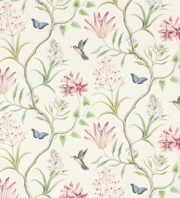 Papel pintado mariposas y colibrís con naturaleza artística - Dorothy 565531