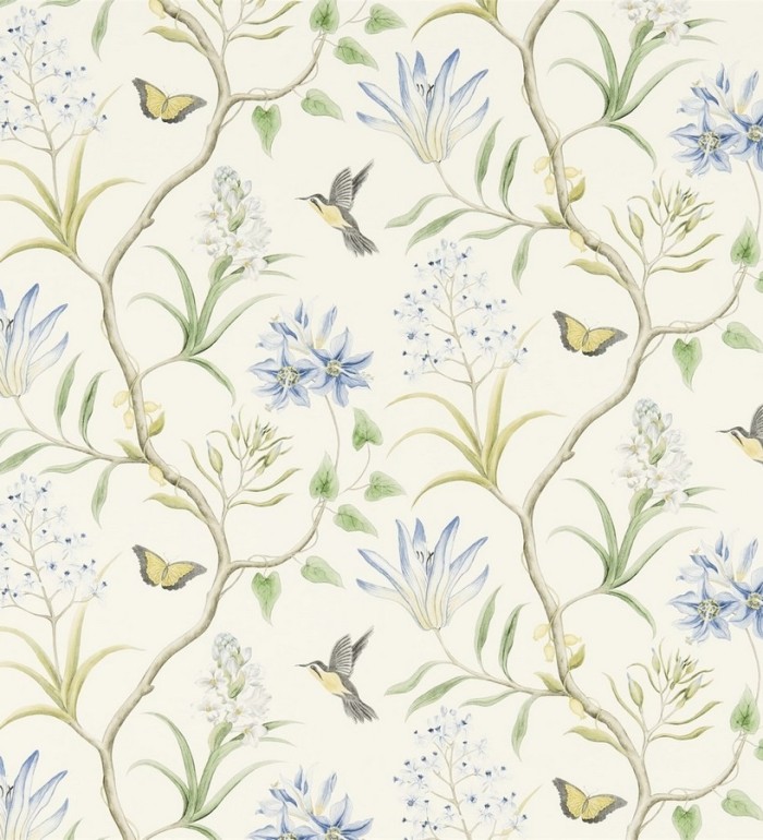 Papel pintado mariposas y colibrís con naturaleza artística - Dorothy 565532