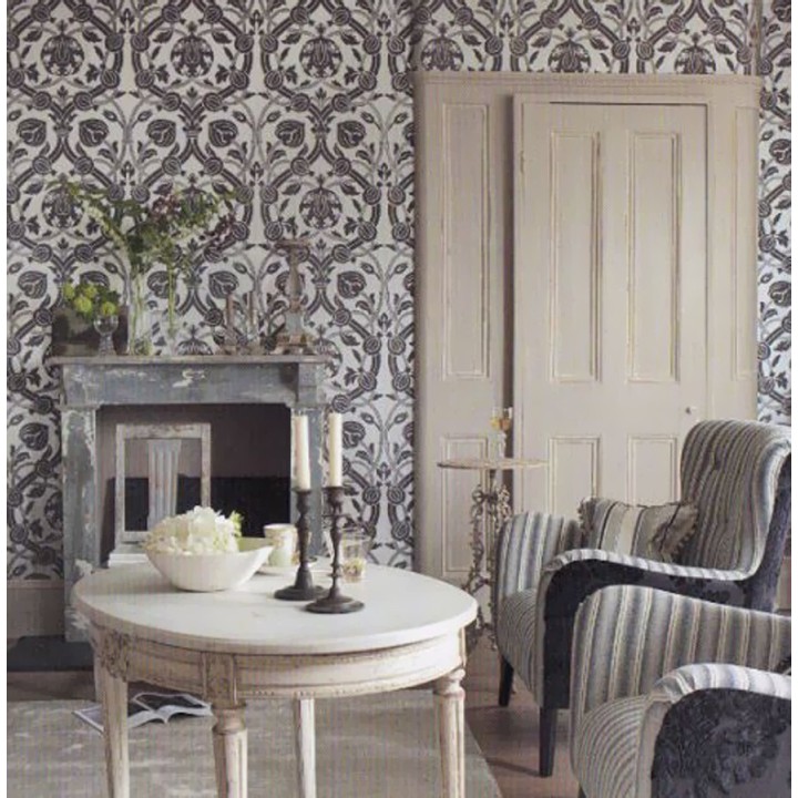 Papel pintado ornamental moderno flocado - Gaillard 565545