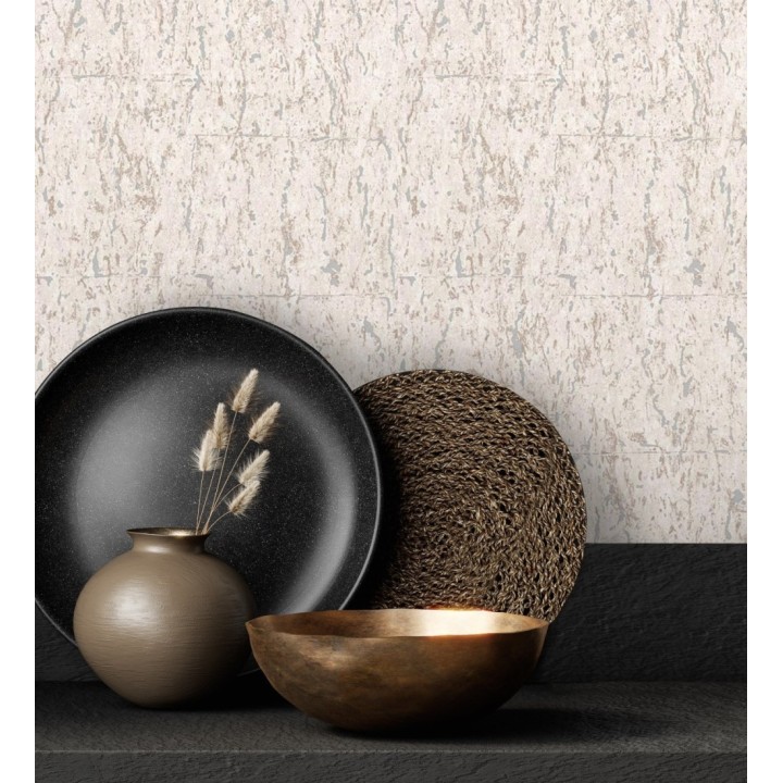 Papel pintado texturizado con inserciones color metalizado - Murat 676299